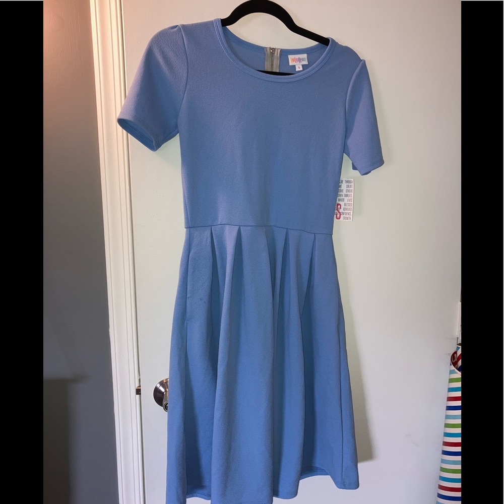 LuLaRoe Small light blue Amelia dress NWT